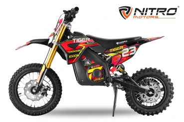 Nitro Motors E-Dirtbike  Tiger 1000 Watt 36 Volt Blei/Gel Akku  Elektro Kindermotocross 12 /10