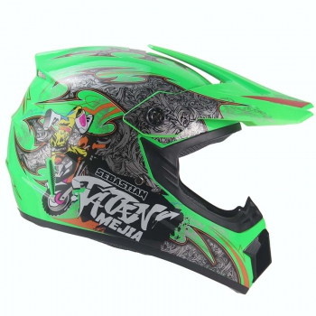 Motocrosshelm für Kinder Menja grün