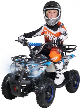 Elektro-Kinderquad Torino, 1000 Watt, Pocket-Quad mit Scheibenbremsen, 25 km/h  3 Stufen-Drossel 3 x 12-Volt-Batterie