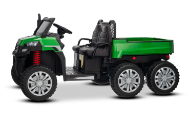 Preview: Elektrisches Farm-Kinderauto RIDER 6X6 24V mit Allradantrieb (4×200W), Zweisitzer, grün, Lithium-Batterie, EVA-Räder