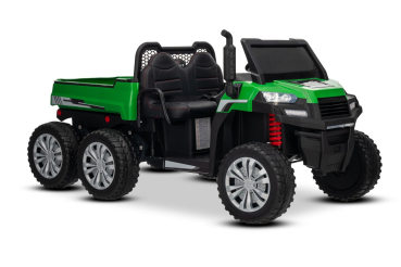 Preview: Elektrisches Farm-Kinderauto RIDER 6X6 24V mit Allradantrieb (4×200W), Zweisitzer, grün, Lithium-Batterie, EVA-Räder