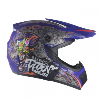 Motocrosshelm für Kinder Menja blau