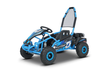Preview: Benzinbetriebener Gokart für Kinder BUGGY RSX blau – 98 cm³