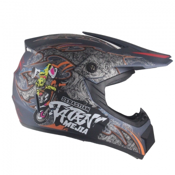 Motocrosshelm für Kinder Menja Matt-Grau