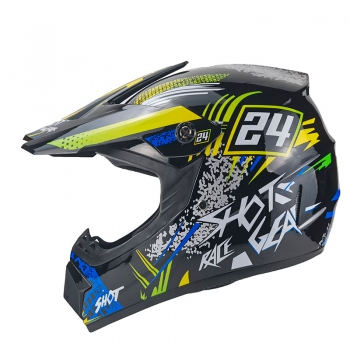 Kindermotocrosshelm Hot-Shot blau oder orange