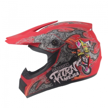 Motocrosshelm für Kinder Menja rot