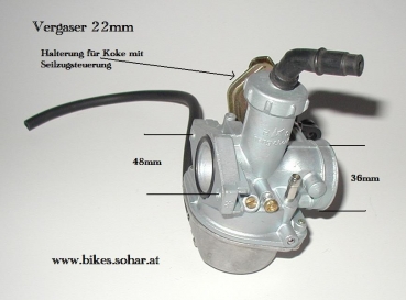 Vergaser 22 mm mit Joker am Lenker