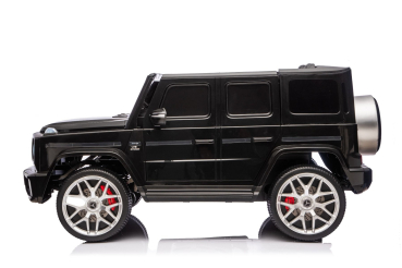 Preview: Elektrisches Kinderauto Mercedes-Benz G63 AMG 4x4, Zweisitzer, schwarz, MP3-Player mit USB/AUX- und Bluetooth-Anschluss, Allradantrieb (4x4), Lithium-Batterie, EVA-Räder mit Federung,
