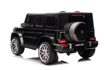 Preview: Elektrisches Kinderauto Mercedes-Benz G63 AMG 4x4, Zweisitzer, schwarz, MP3-Player mit USB/AUX- und Bluetooth-Anschluss, Allradantrieb (4x4), Lithium-Batterie, EVA-Räder mit Federung,