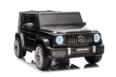 Elektrisches Kinderauto Mercedes-Benz G63 AMG 4x4, Zweisitzer, schwarz, MP3-Player mit USB/AUX- und Bluetooth-Anschluss, Allradantrieb (4x4), Lithium-Batterie, EVA-Räder mit Federung,