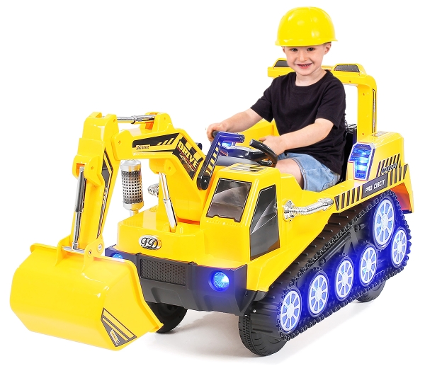 Elektrobagger für Kinder gelb