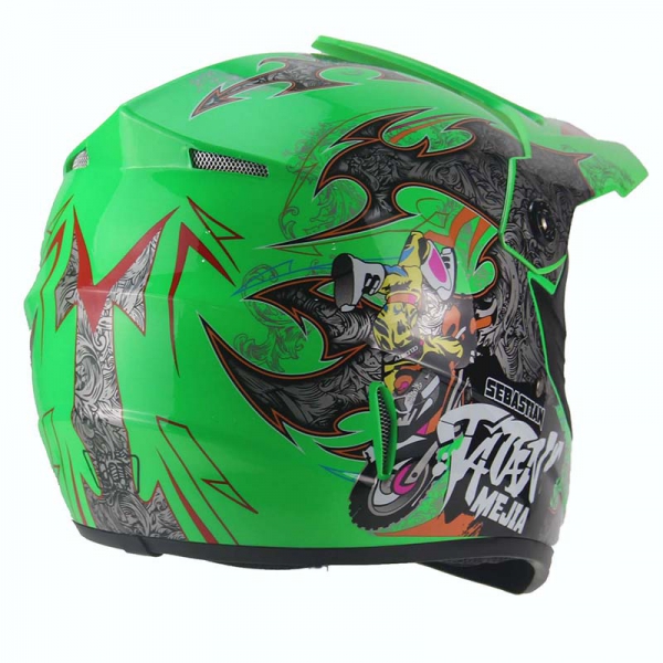 Motocrosshelm für Kinder Menja grün