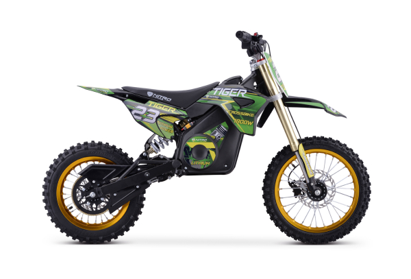 AKTION!!  E-Cross Nitro Tiger E-Dirtbike 1800W 48V  Lithium 13Ah 14/12 Brushless DELUXE