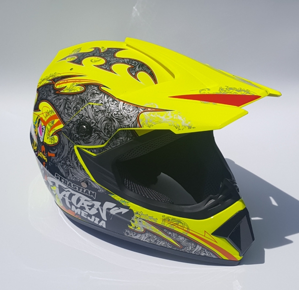 Motocrosshelm für Kinder Menja gelb