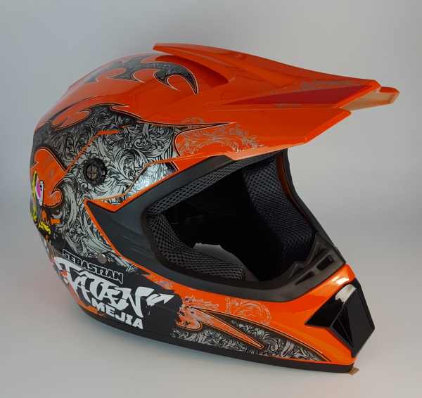 Motocrosshelm für Kinder Menja orange