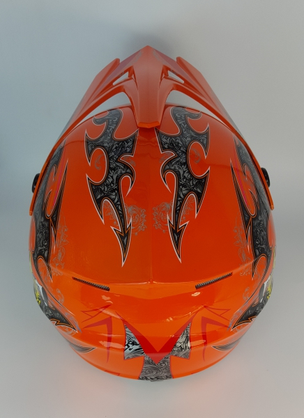 Motocrosshelm für Kinder Menja orange