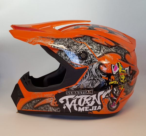 Motocrosshelm für Kinder Menja orange