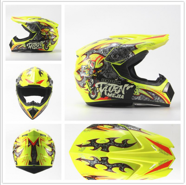 Motocrosshelm für Kinder Menja gelb