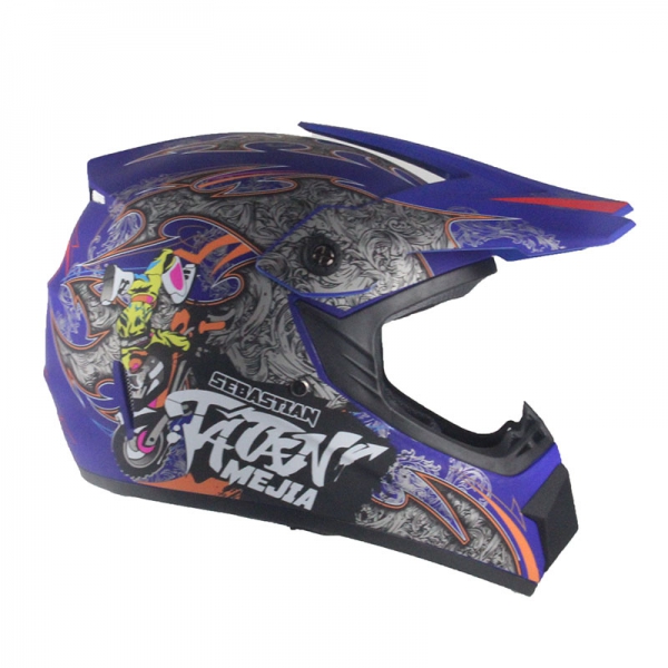 Motocrosshelm für Kinder Menja blau