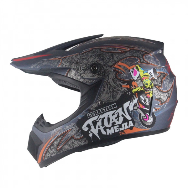 Motocrosshelm für Kinder Menja Matt-Grau