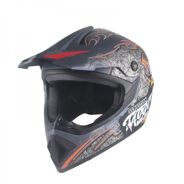 Motocrosshelm für Kinder Menja Matt-Grau