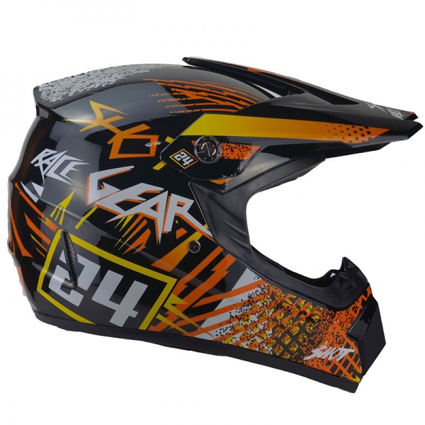 Kindermotocrosshelm Hot-Shot blau oder orange