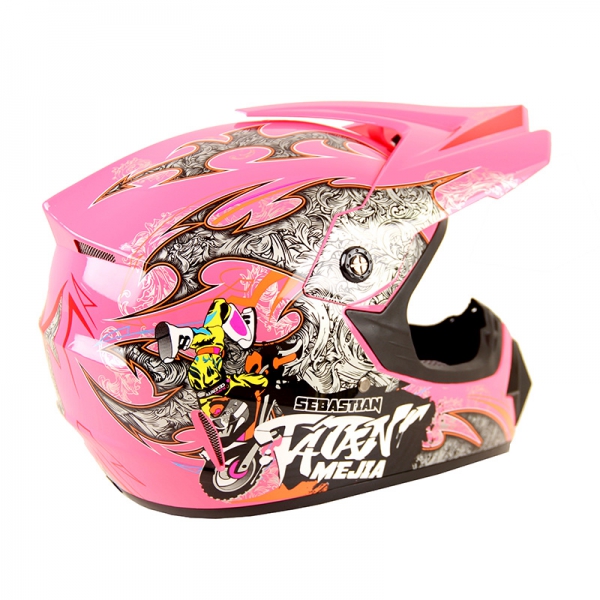 Motocrosshelm für Kinder Menja Pink