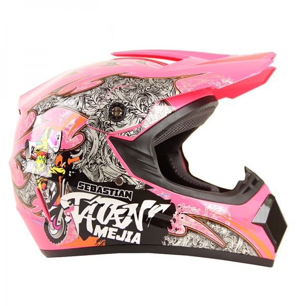 Motocrosshelm für Kinder Menja Pink