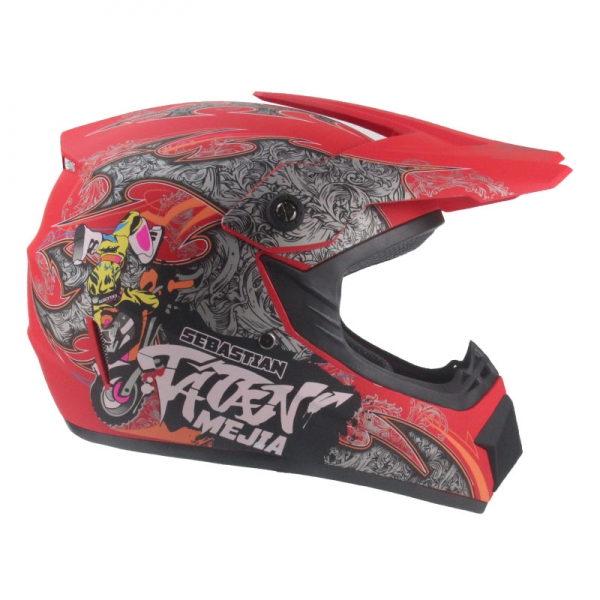 Motocrosshelm für Kinder Menja rot